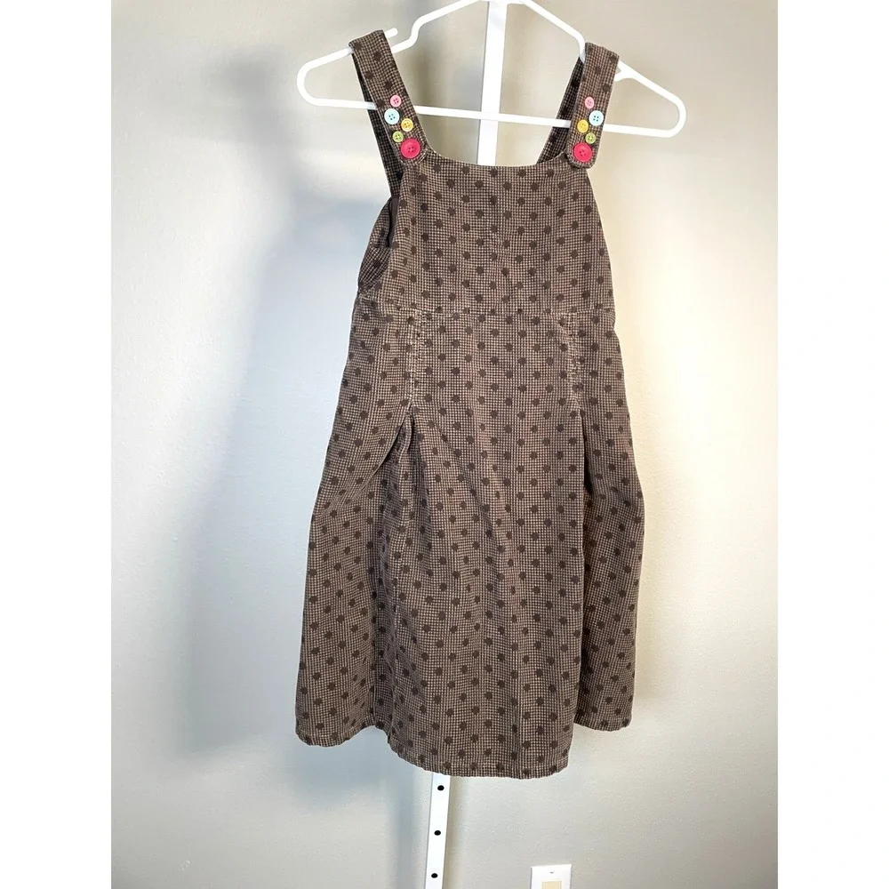 Vintage Gymboree Girls dress 12 Corduroy‎ Brown Jumper 2007 Polka Dot Kids